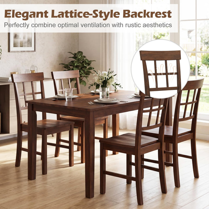 Giantex Armless Wooden Dining Chairs Set of 2/4 with Solid Rubber Wood Frame