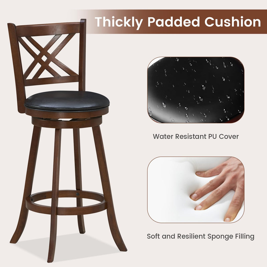 360° Swivel Barstools Set of 2 - Giantex