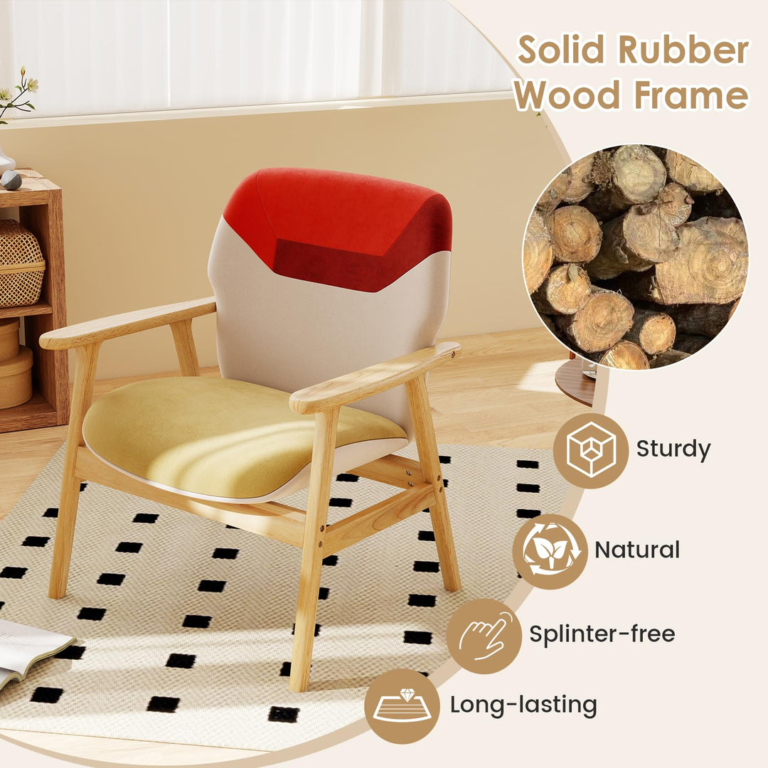 Giantex Upholstered Side Armchair with Spacious Backrest