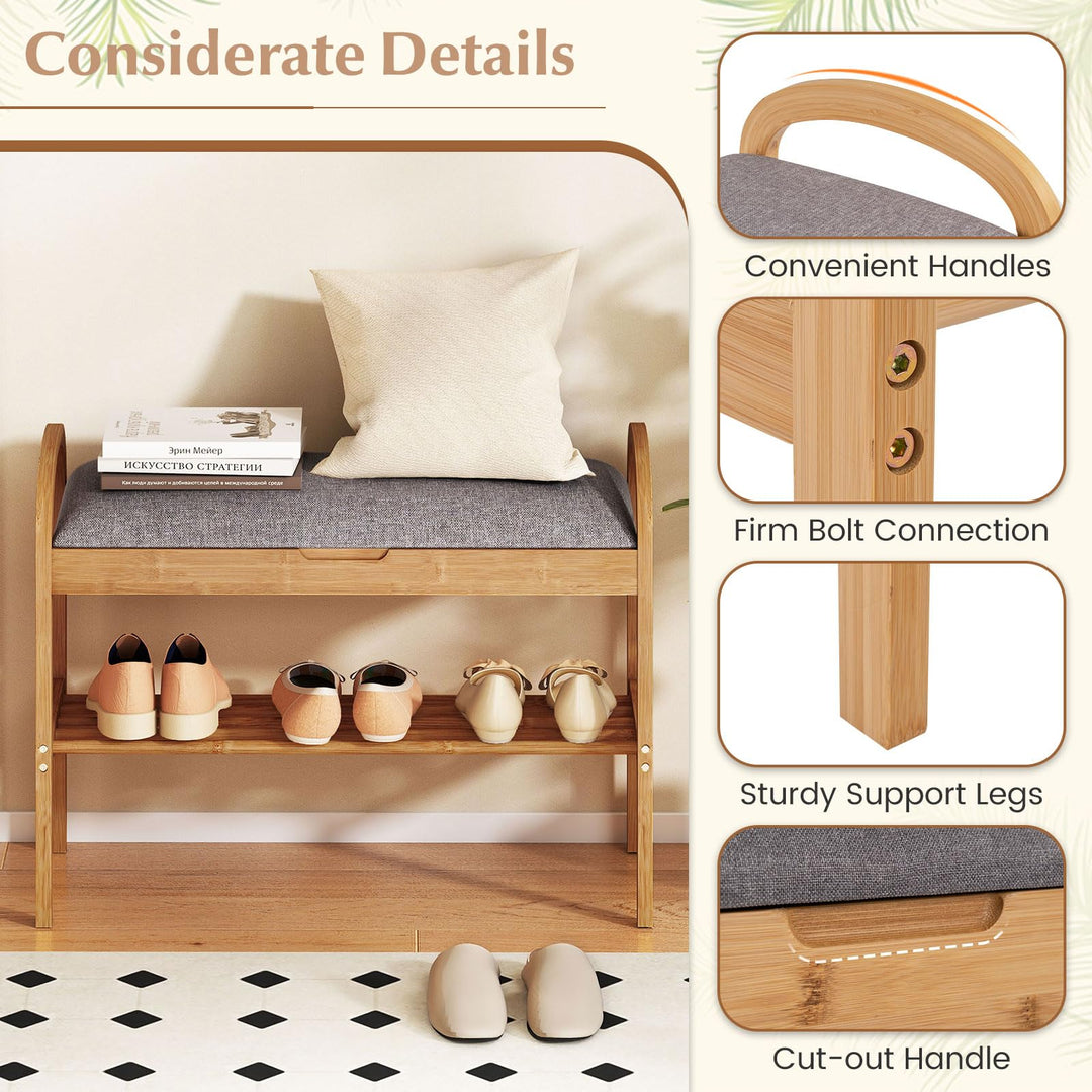 Giantex Shoe Bench with Flip-Top Storage for Hallway