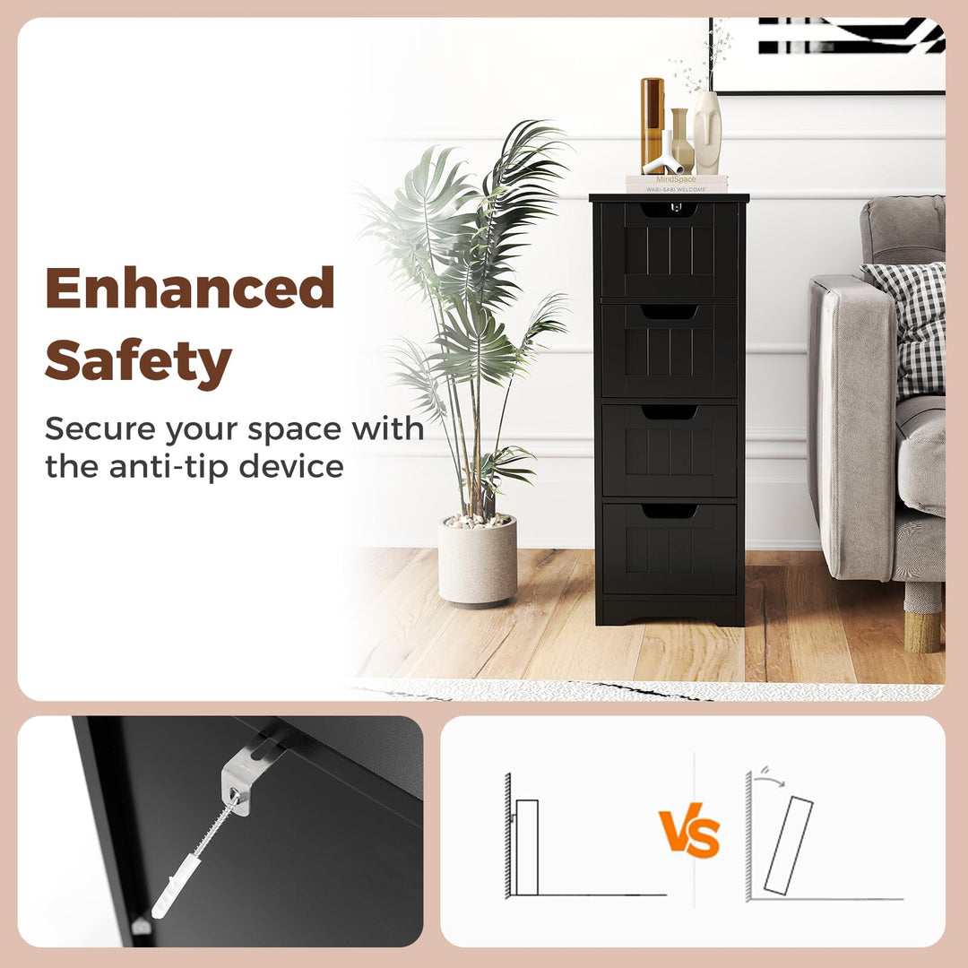 Giantex Bathroom Storage Cabinet w/ 4 Drawers