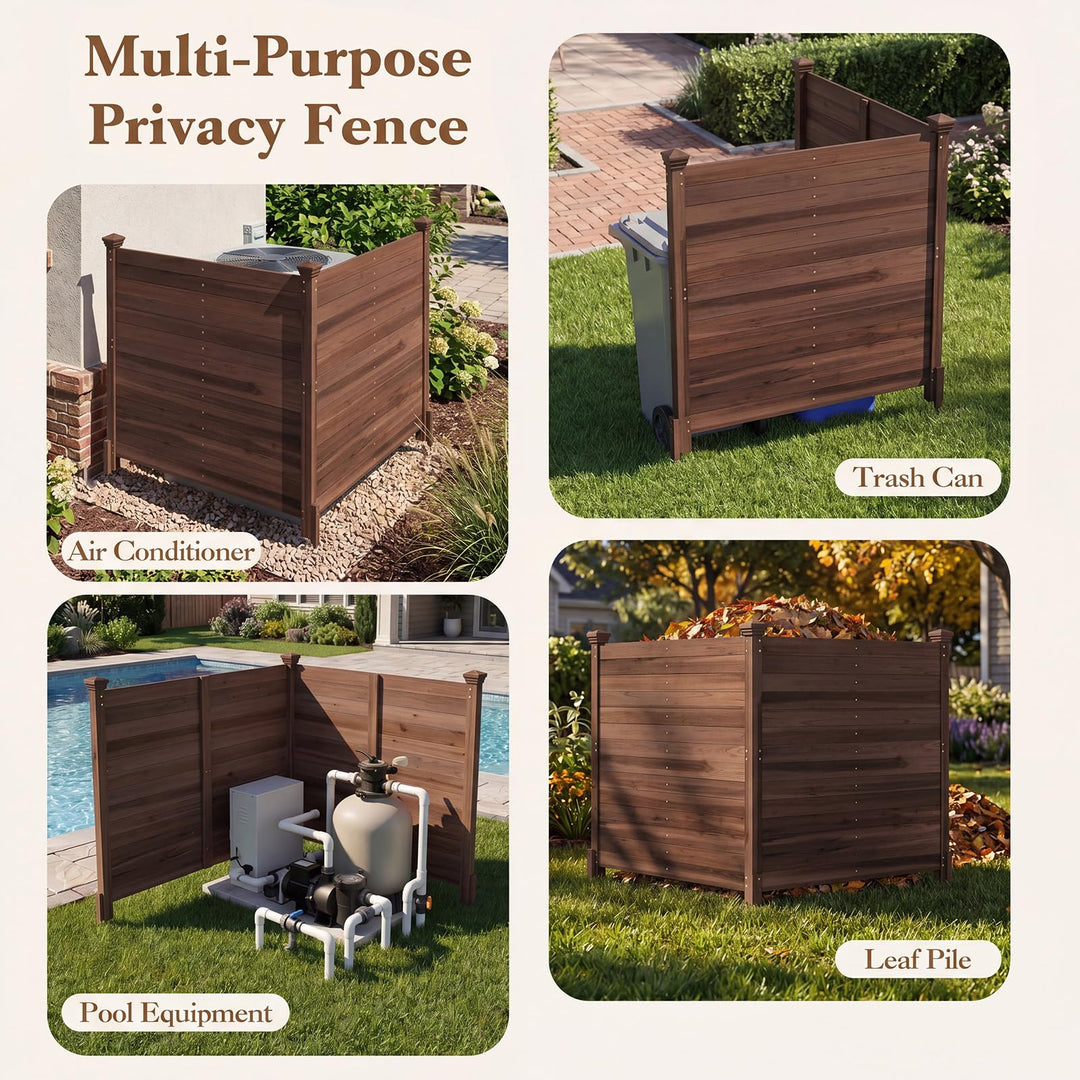 Giantex Wooden Privacy Fence with Stakes 47" W x 45.5" H