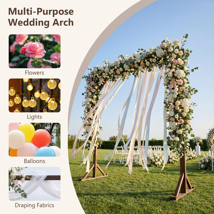 Giantex 87" Wood Wedding Arbor Backdrop Stand with Ground Stakes