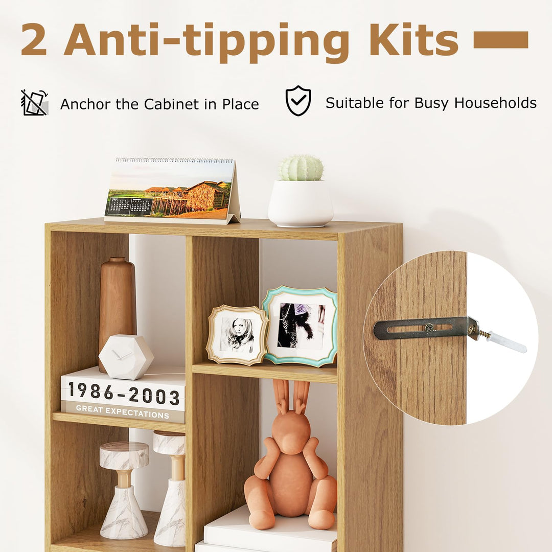 Giantex Bookcase with Drawer 71" Tall Freestanding Storage Organizer(8-Tier)