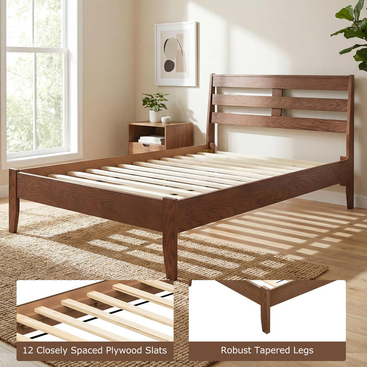 Giantex Twin Size Bed Frame with Slat Headboard