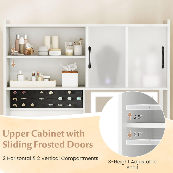 CHARMAID 67" LED Vanity Desk with Lighted Mirror