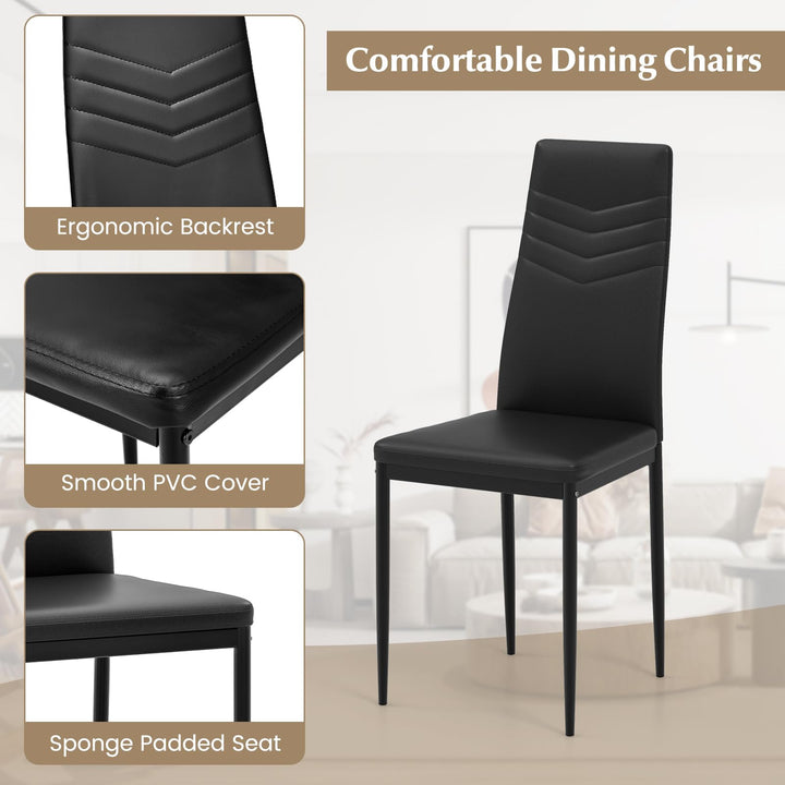 Giantex Dining Table Set for 4 or 8, Modern Rectangular Kitchen Table Set w/ PVC Leather Dining Chairs