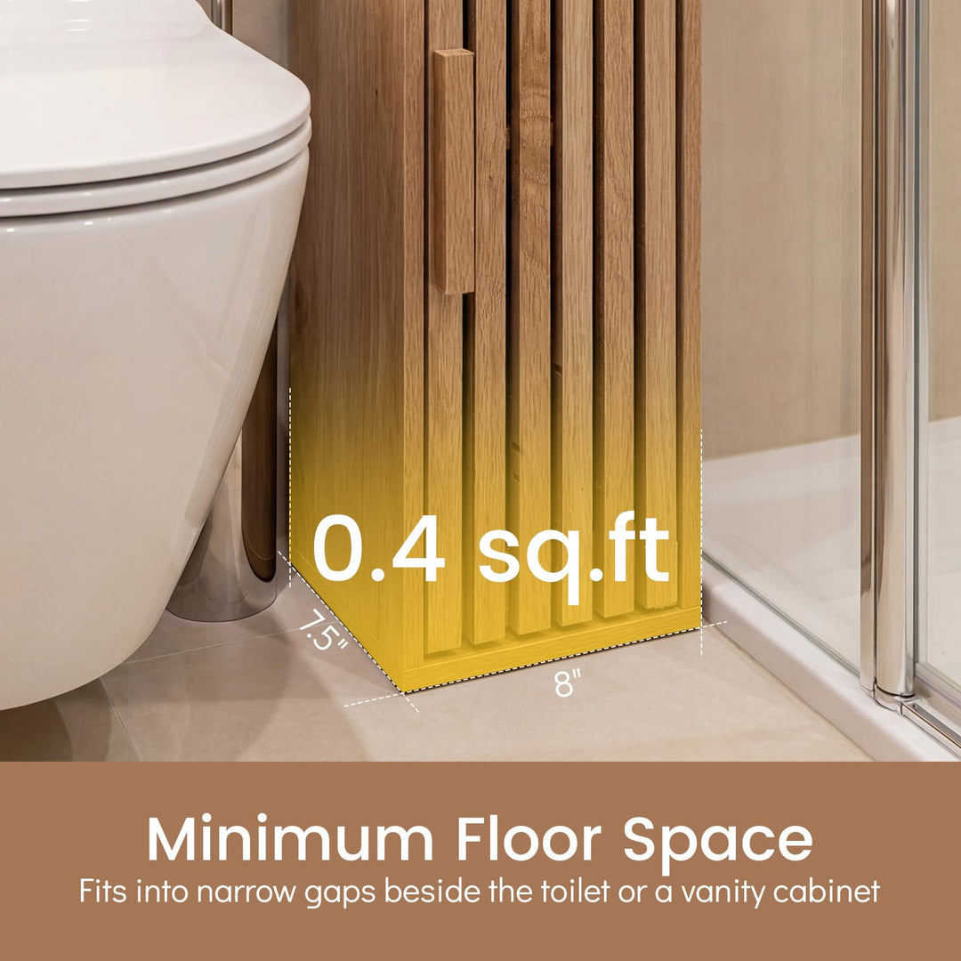 Giantex Slim Bathroom Freestanding Toilet Paper Holder Stand with Door