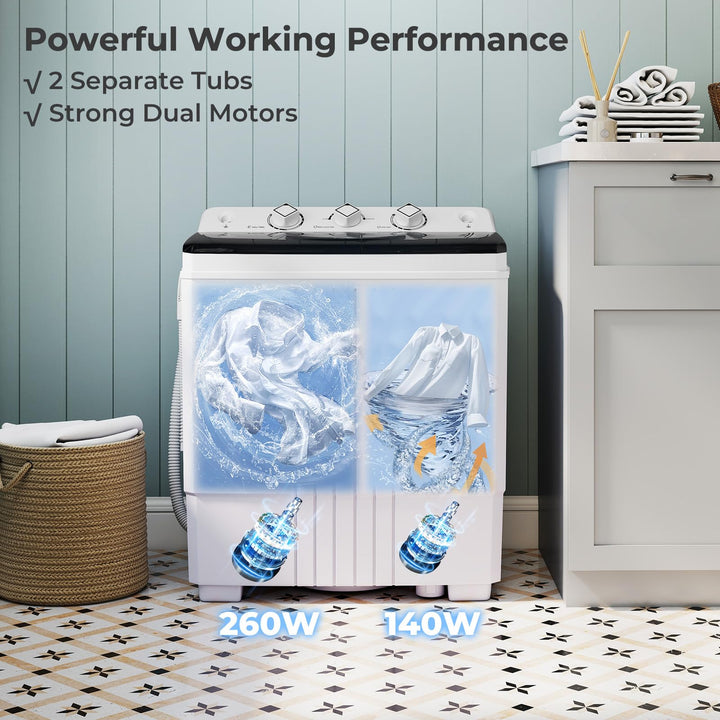 Giantex Portable Washing Machine 20 LBS Washer & Spinner Combo with Built-in Drain Pump & Time Control