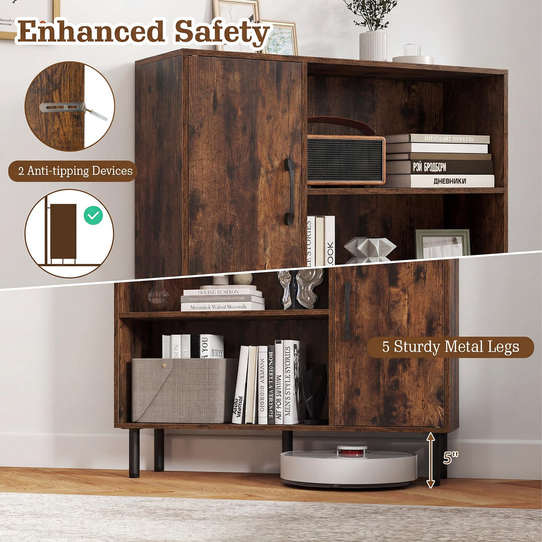 Giantex 47 Inches Storage Cabinet with Doors for Living Room