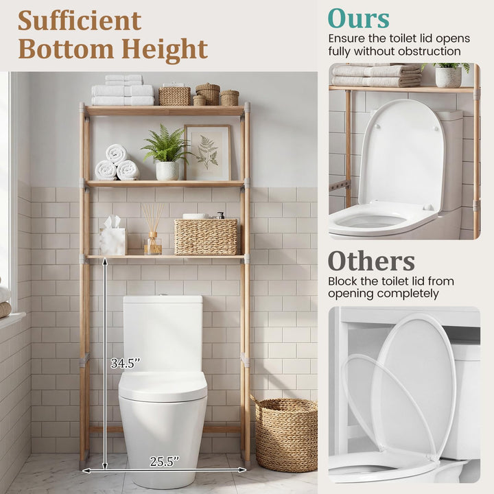 Giantex 3-Tier Over The Toilet Storage Rack with Open Shelves