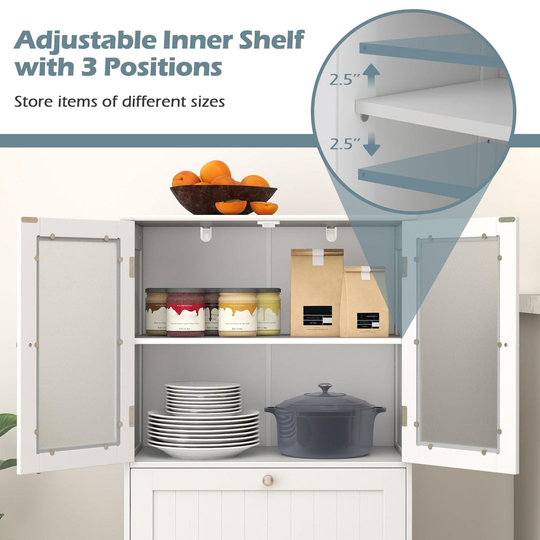 Giantex Bathroom Tall Pantry Cabinet Storage Cabinet with 2 Large Drawers