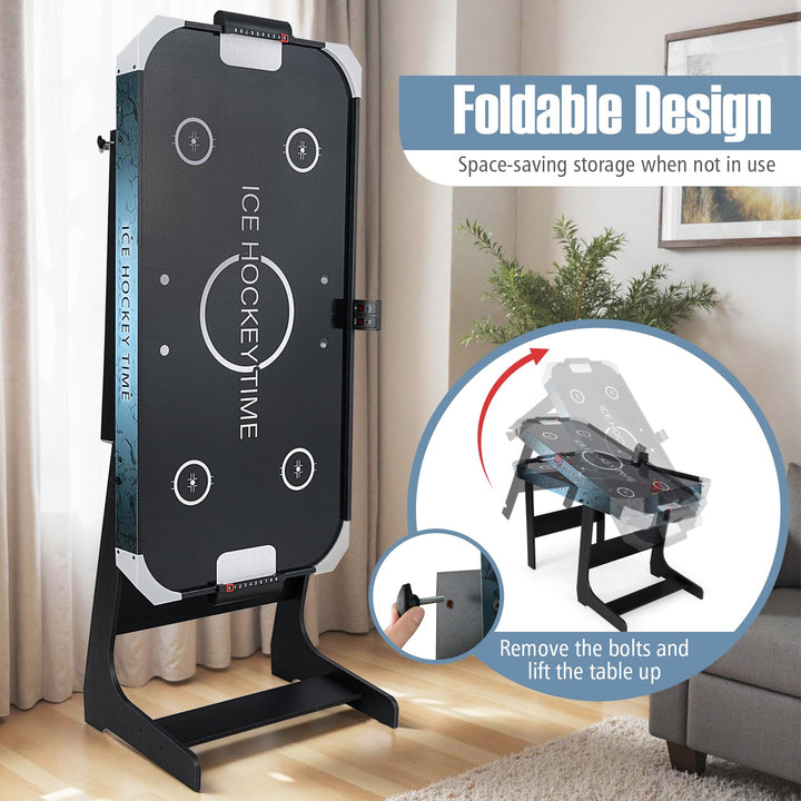 Giantex 56 Inch Foldable Arcade Hockey Game Table with LED Digital Scoreboard and Powerful 12V Motor