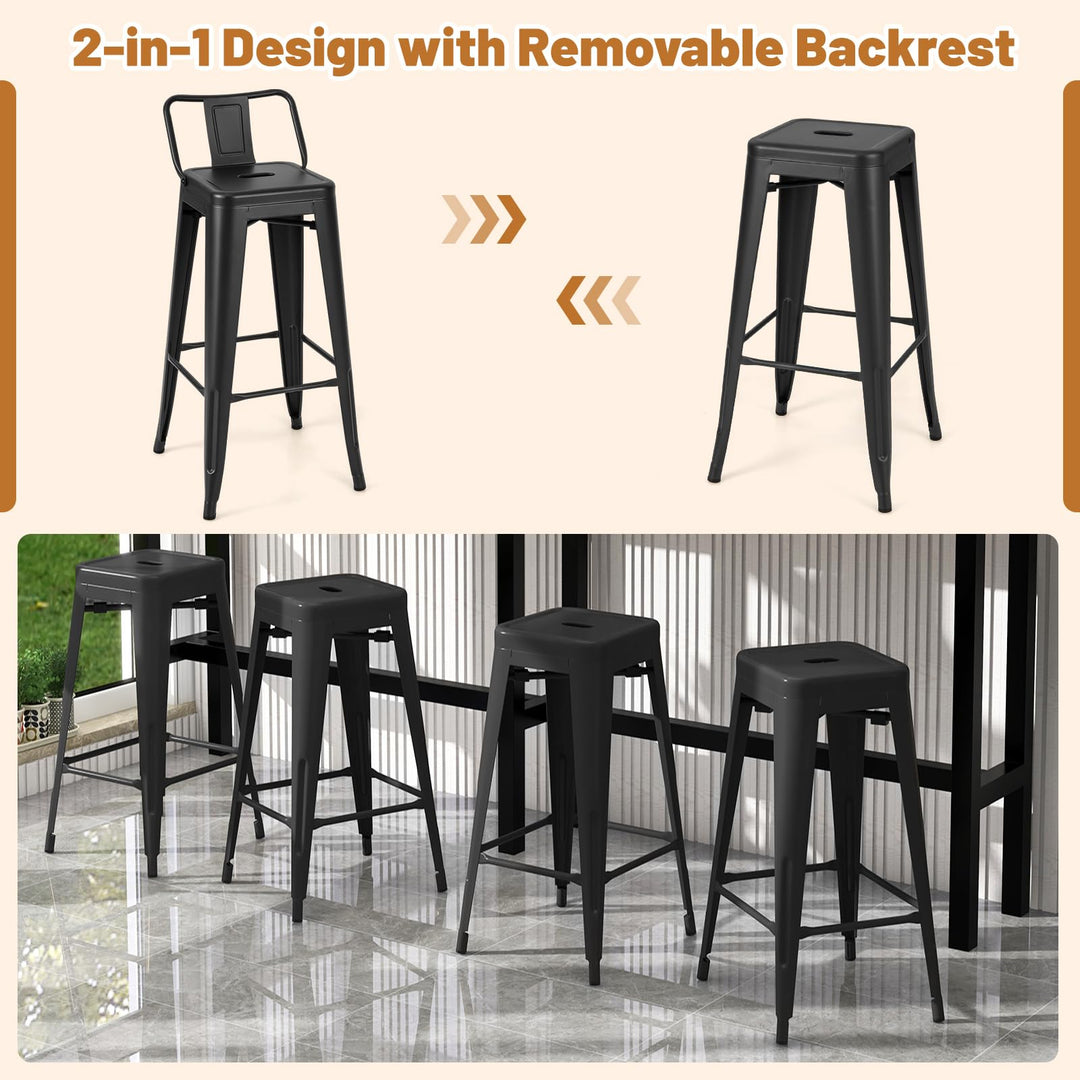 Giantex Metal Bar Stools Set of 4 for Kitchen Island