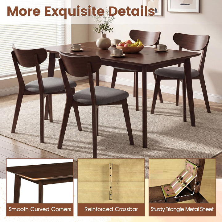 Giantex Dining Table for 4-6 People 47" Rectangular Wooden Kitchen Table
