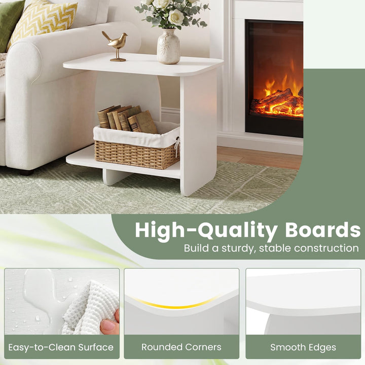 Giantex 2-Tier End Table with Open Storage Shelf