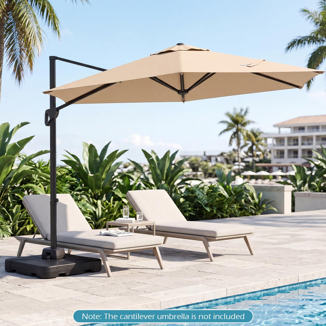 Giantex Cantilever Umbrella Base | 242 lbs Fillable Offset Patio Umbrella Stand