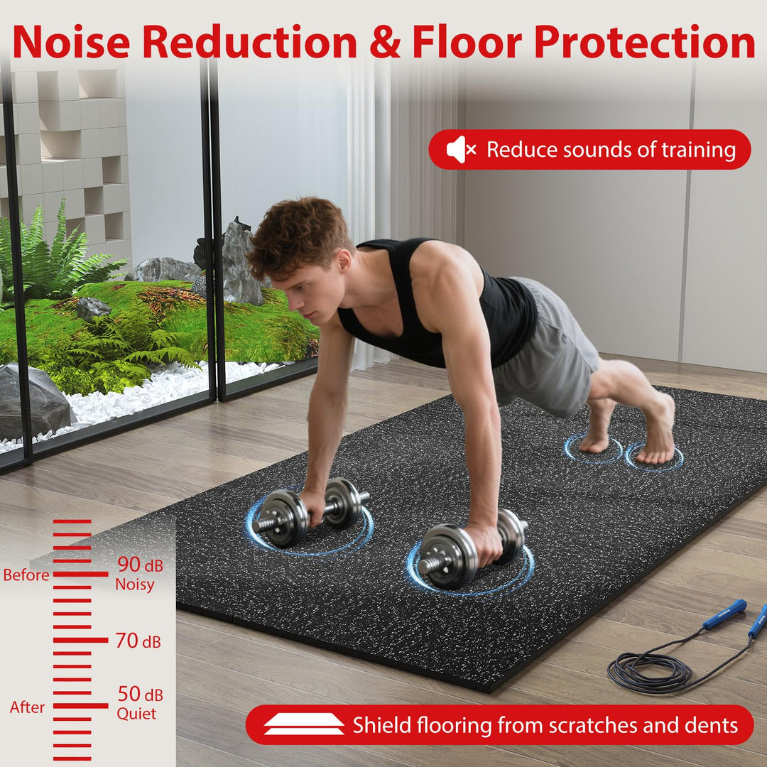 Giantex 12-Pack Interlocking Rubber Gym Floor Mats 0.79'' Thick 24''x24'' Puzzle Tiles