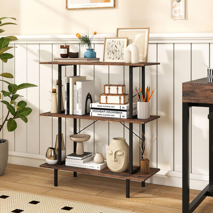 GIANTEX 31.5" Wide 3-Tier Industrial Bookcase with Open Shelves (1/2)