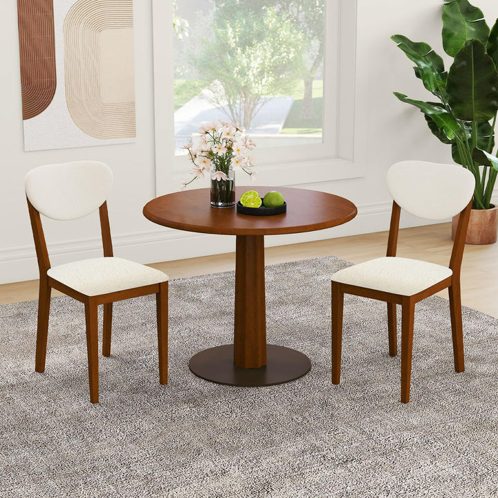 Giantex Sherpa Dining Chairs Set of 4 Modern Kitchen Chair w/Rubber Wood Legs