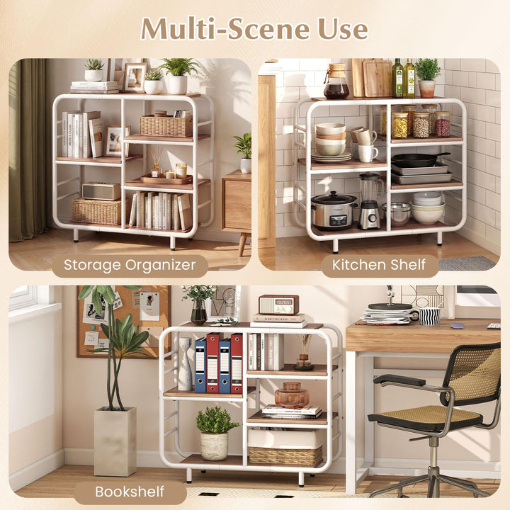 Giantex 5-Tier Industrial Bookcas Book Shelf Storage Organizer with Metal Frame