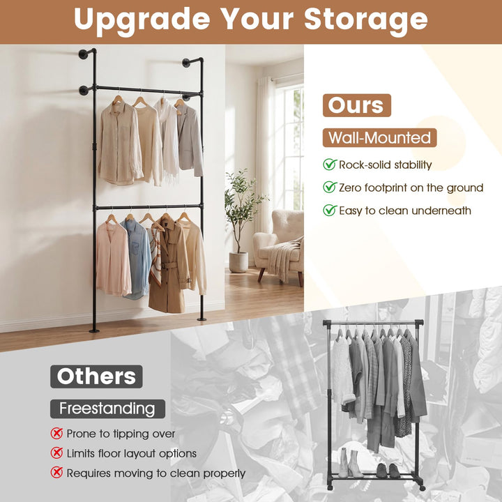 Giantex Industrial Pipe Clothing Rack for Wardrobe Closet