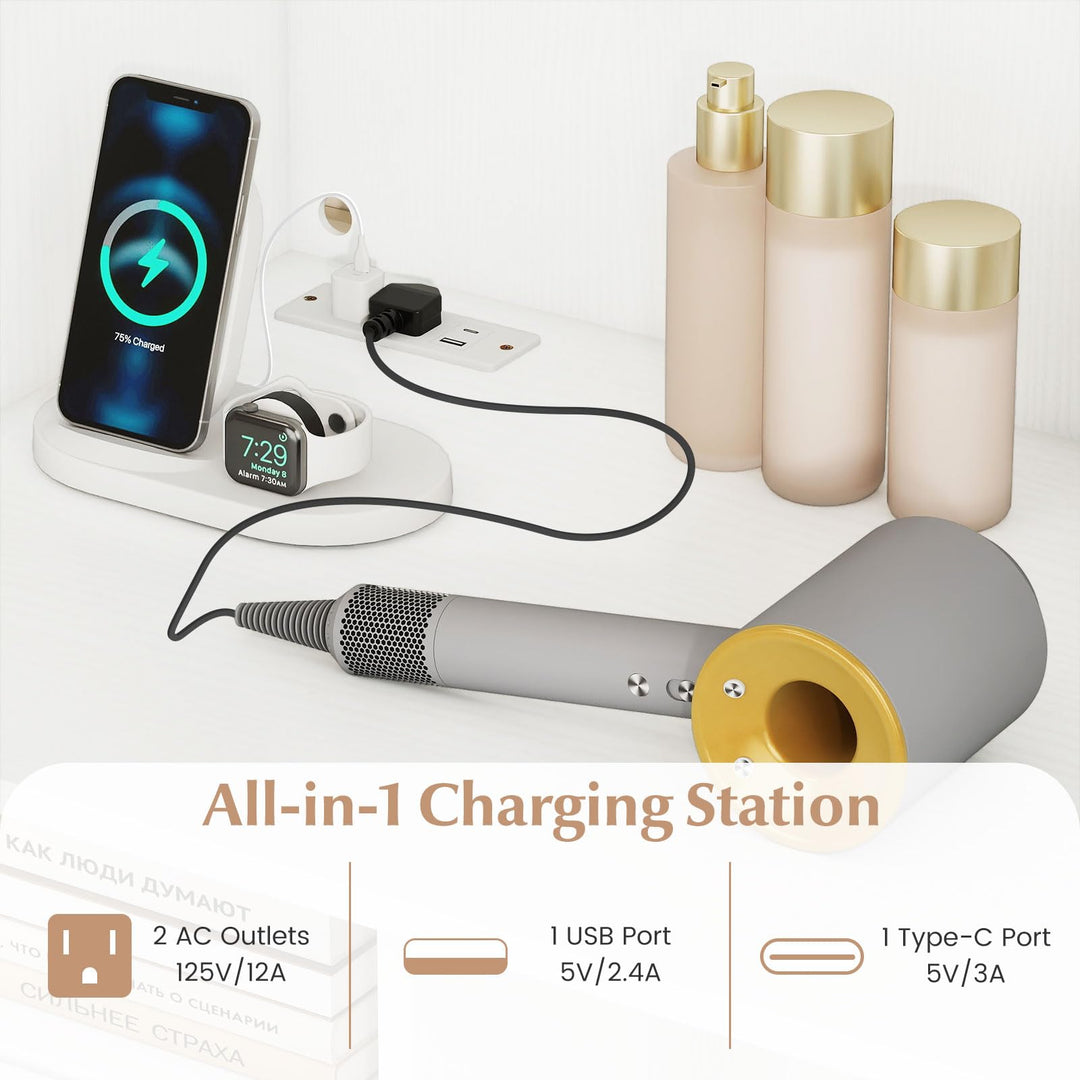 CHARMAID 67" LED Vanity Desk with Lighted Mirror