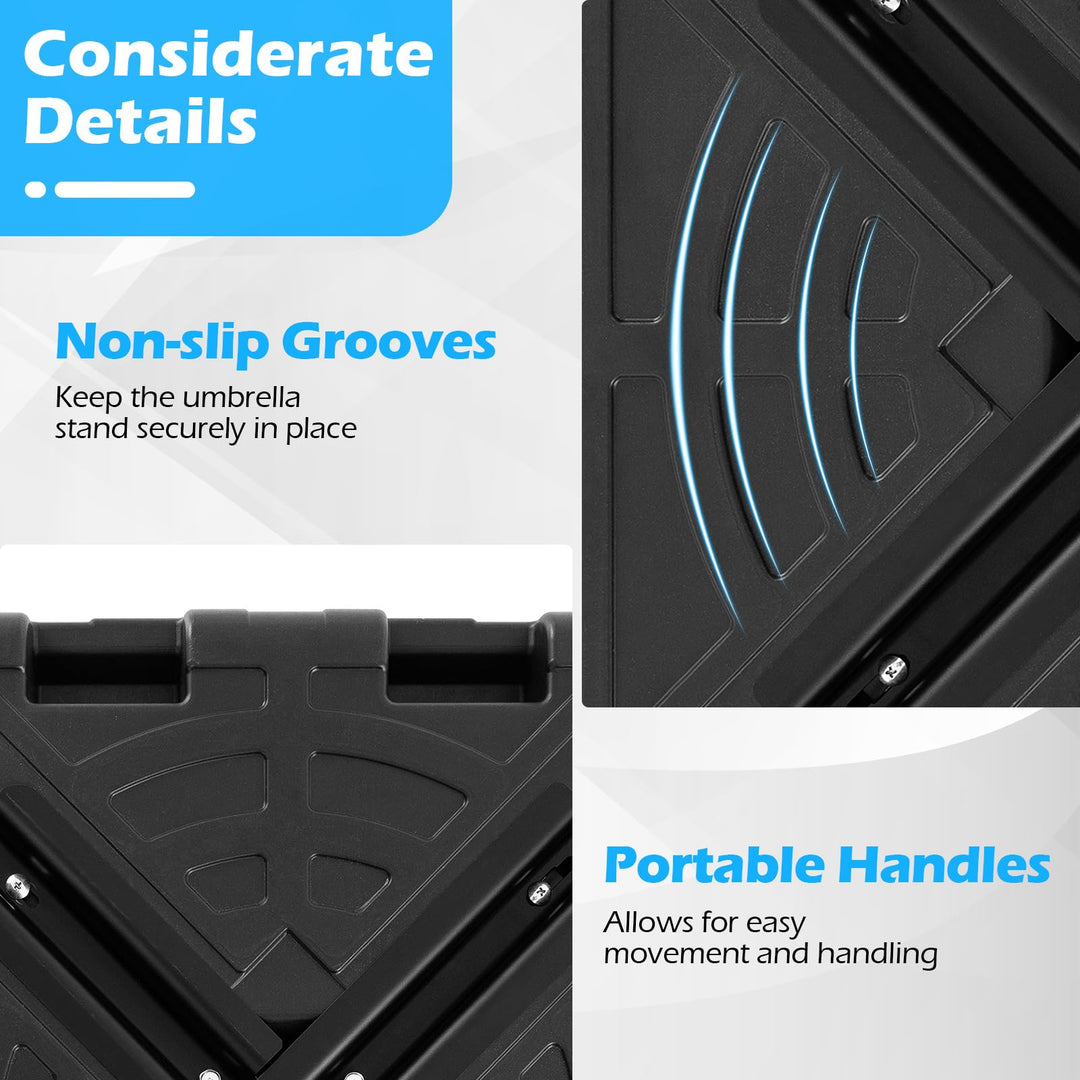 Giantex Fillbale Offset Patio Umbrella Base - Heavy Duty HDPE Cantilever Umbrella Stand