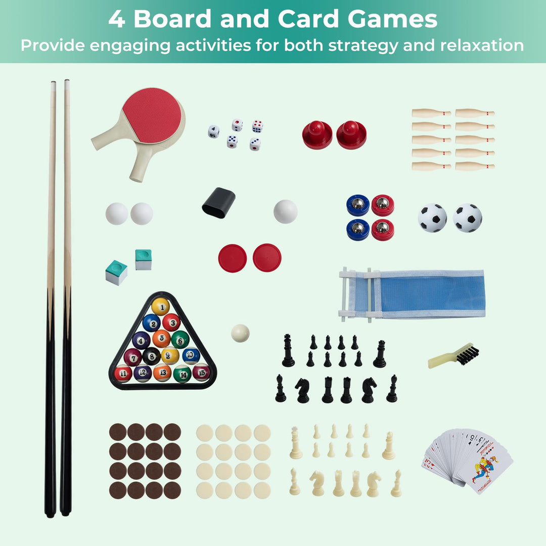 10-in-1 Multi Game Table, Combo Game Table Set w/Hockey