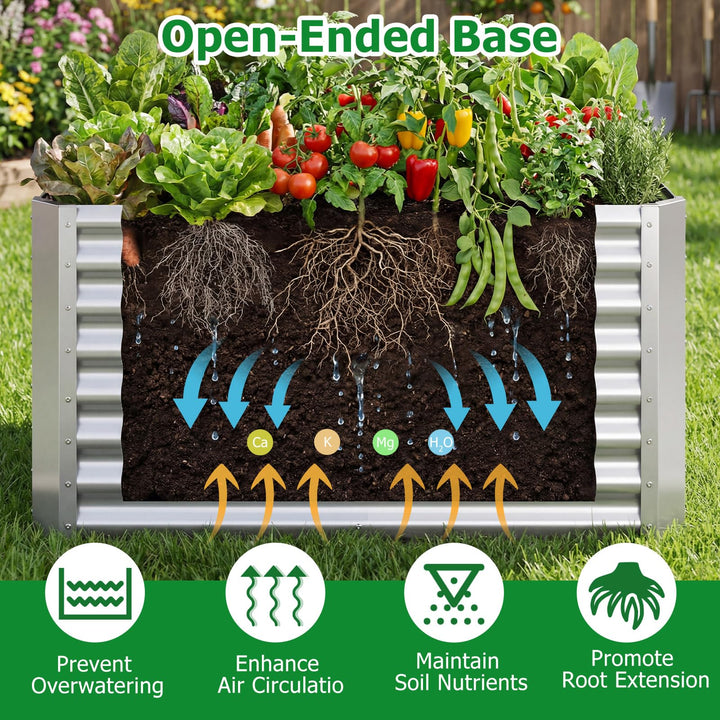 Giantex 4 x 2 x 2 FT Galvanized Raised Garden Bed (1/2)