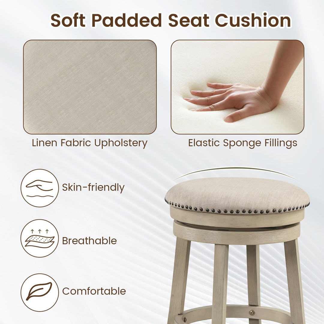 Giantex 26.5" Swivel Bar Stools Set of 2/4 with Comfy Padded Seat Cushion