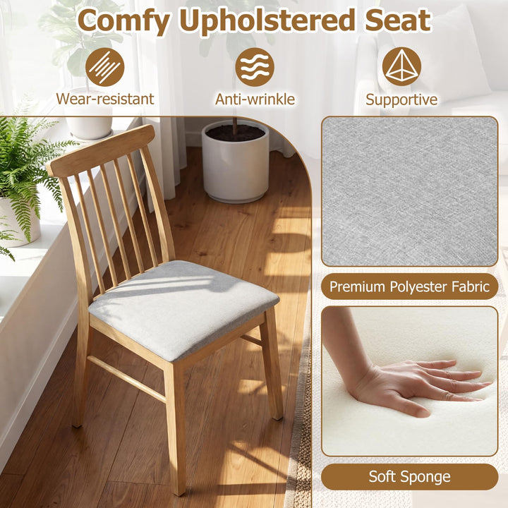 Giantex Dining Chairs Set of 2/4 w/Rubber Wood Frame