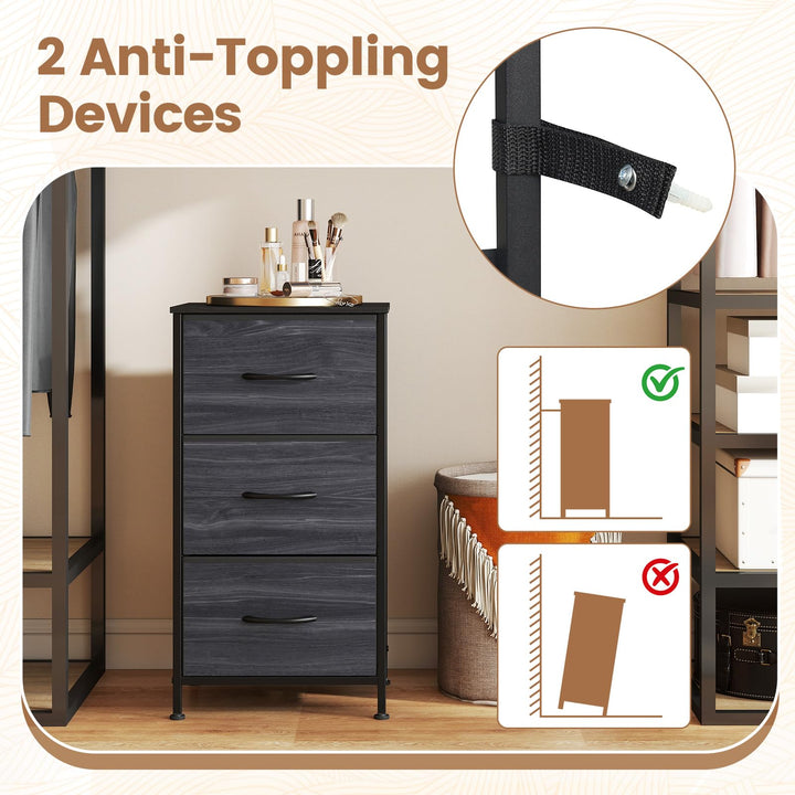 GIANTEX 3/4/5 Drawers Dresser Nightstand with Heavy-Duty Metal Frame