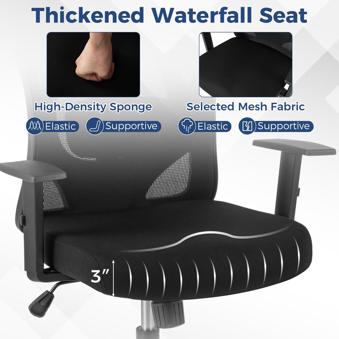 Giantex Ergonomic Office Chair with 3D Headrest and Reclining Backrest