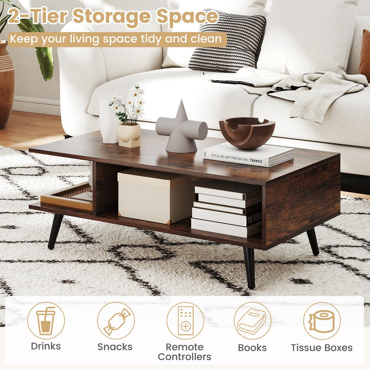Giantex Coffee Table with Storage for Living Room