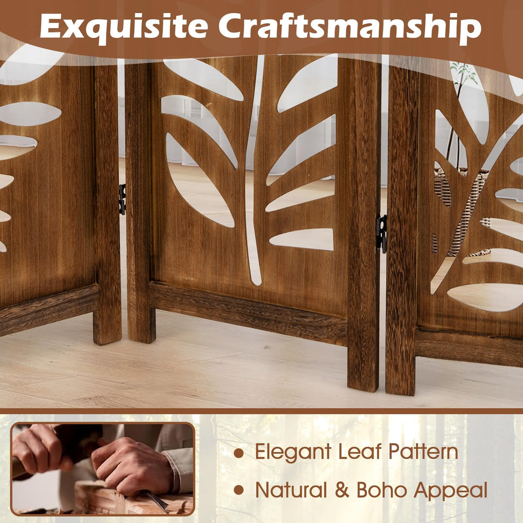 Giantex Room Divider 5.6 FT Folding Partition Stand with Double Action Metal Hinges