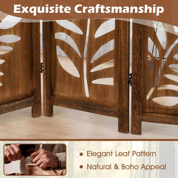 Giantex Room Divider 5.6 FT Folding Partition Stand with Double Action Metal Hinges