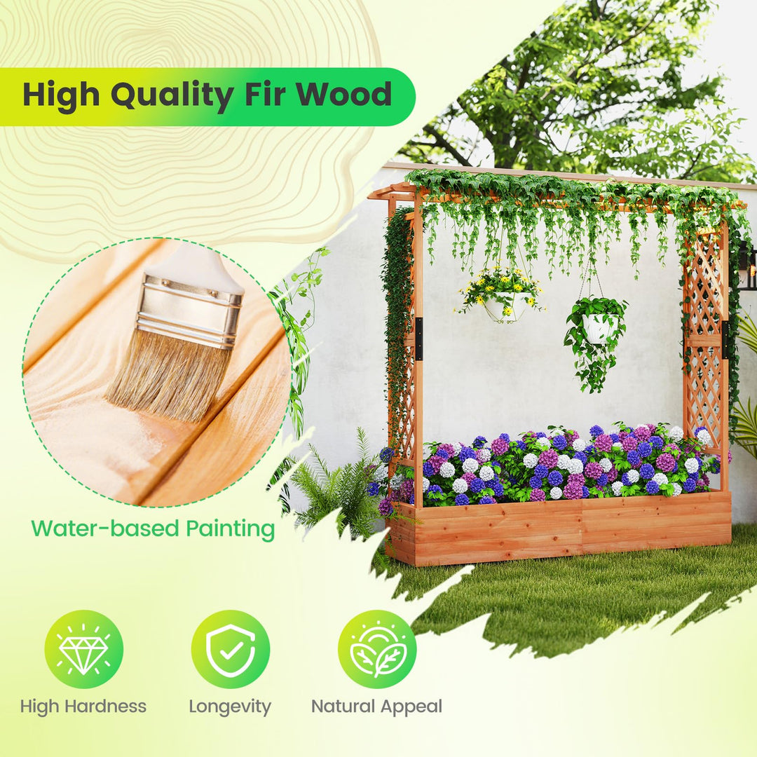 Giantex Raised Garden Bed with Trellis and Hanging Roof