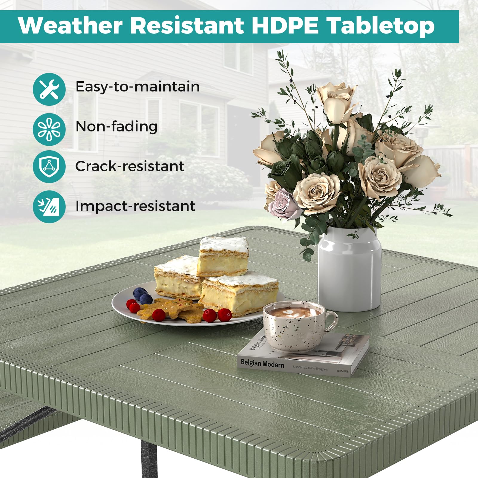 Giantex Picnic Table Bench Set for 4 to 8 People