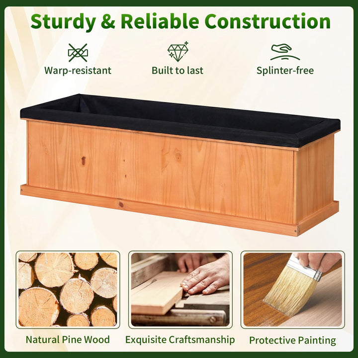Giantex Raised Garden Bed with 3 Drainage Holes (44"x10"x12")