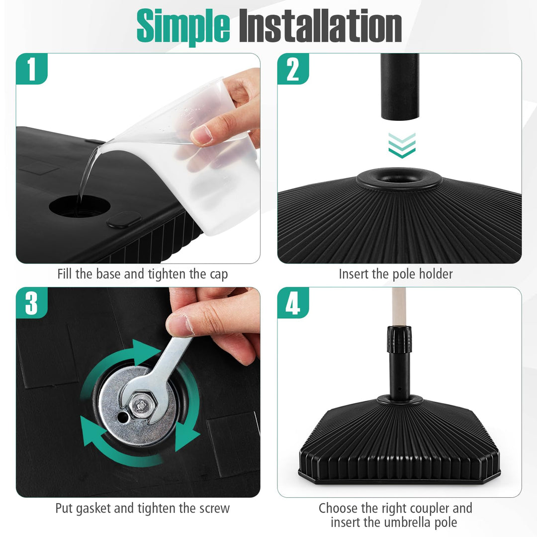 Giantex 44 lbs HDPE Square Fillable Umbrella Base