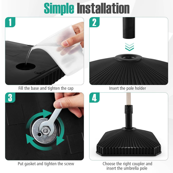 Giantex 44 lbs HDPE Square Fillable Umbrella Base