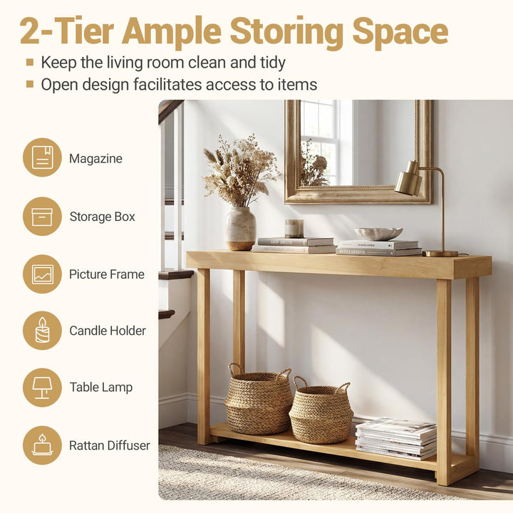 Giantex 46" Solid Wood Console Table(46" x 12" x 32")