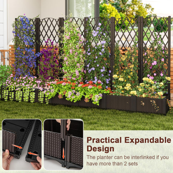 Giantex 2 Pack Raised Garden Beds with Trellis