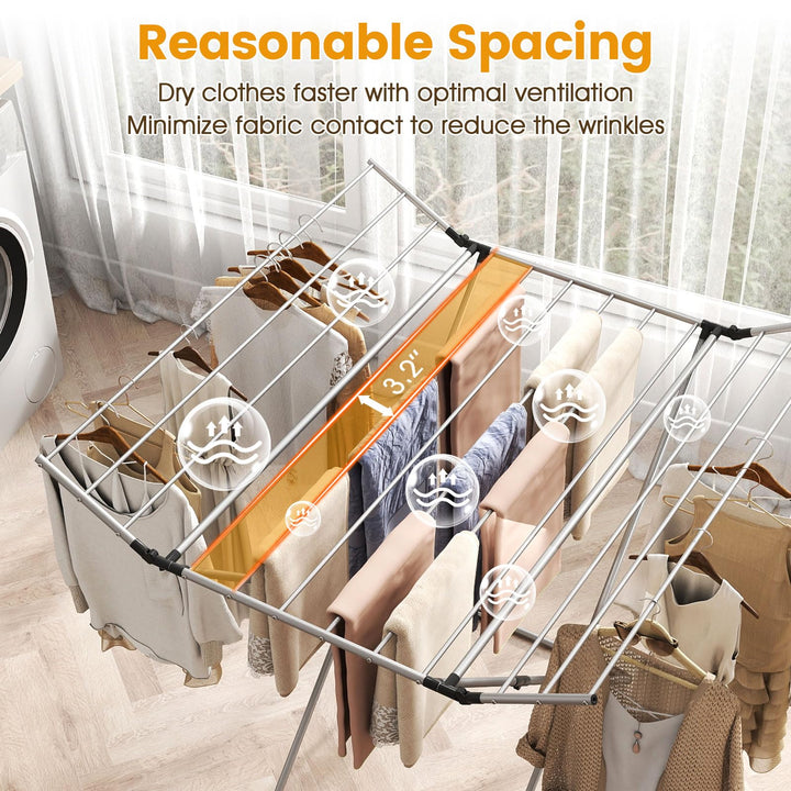 Giantex Folding Clothes Drying Rack Freestanding Aluminum Laundry Drying Rack