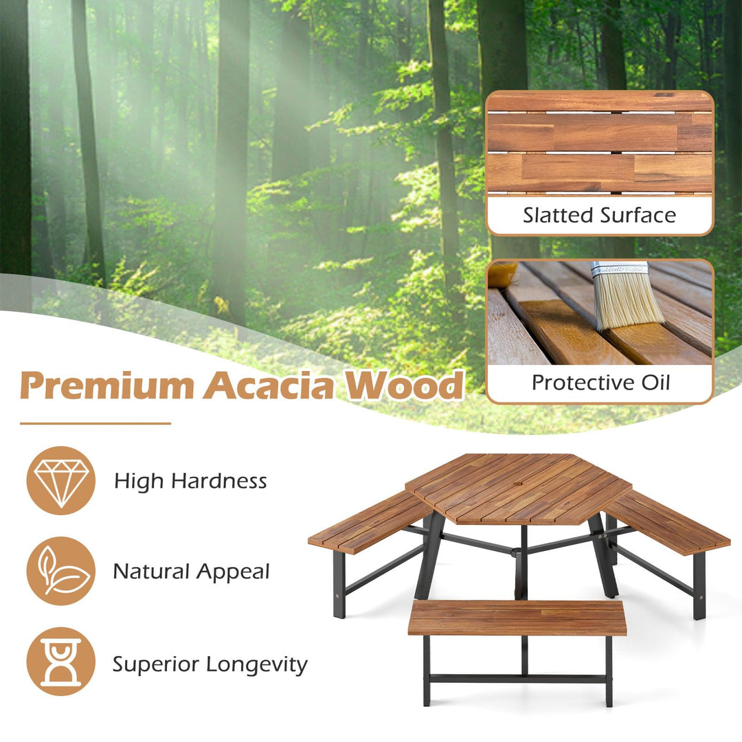 Giantex Picnic Table Bench Set for 6
