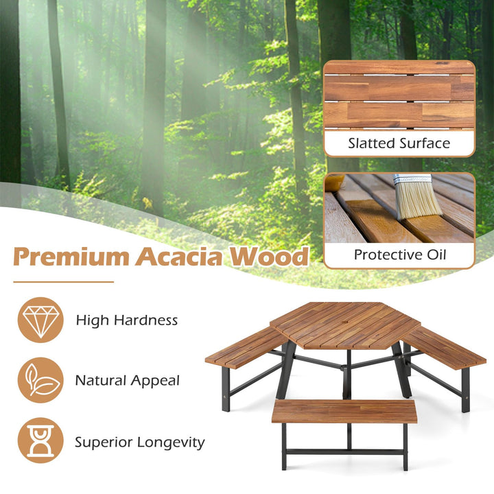 Giantex Picnic Table Bench Set for 6
