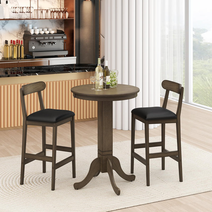 Giantex 3 Pieces Wood Bar Table Set for 2