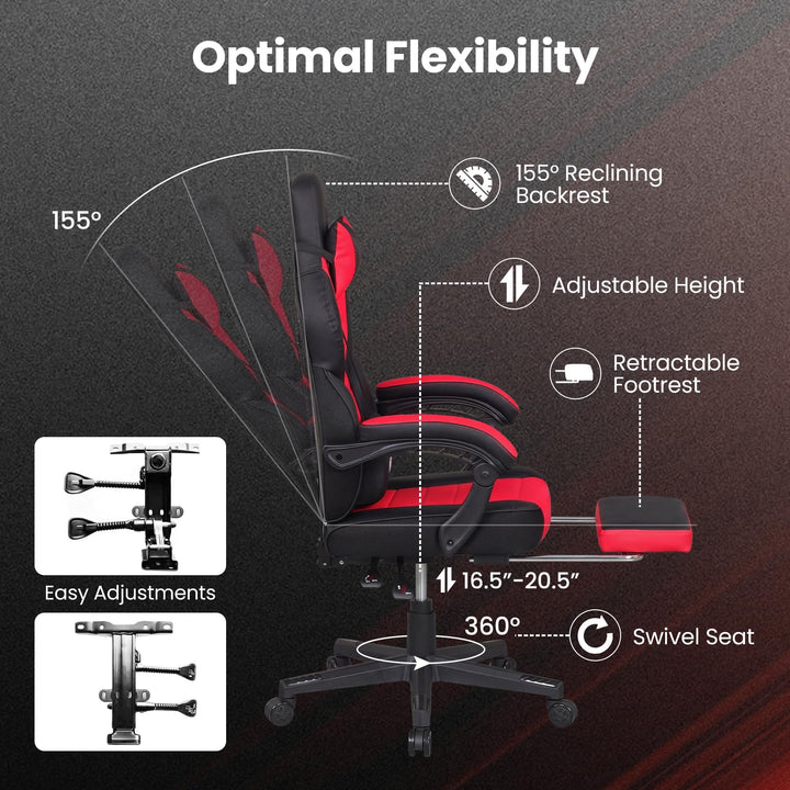 Giantex Gaming Chair | Ergonomic Video Game Chair w/Lumbar Support