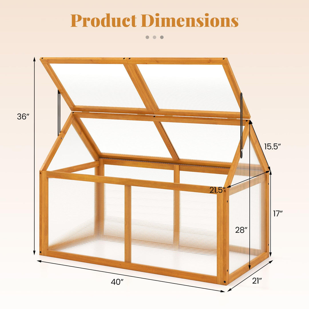 Giantex Portable Raised Flower Planter Protection with Transparent Panels & Adjustable Roof
